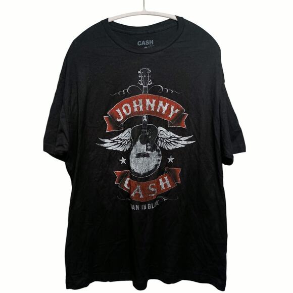 Unknown Other - 2XL Johnny Cash t-shirt black, soft cotton, Man in Black size